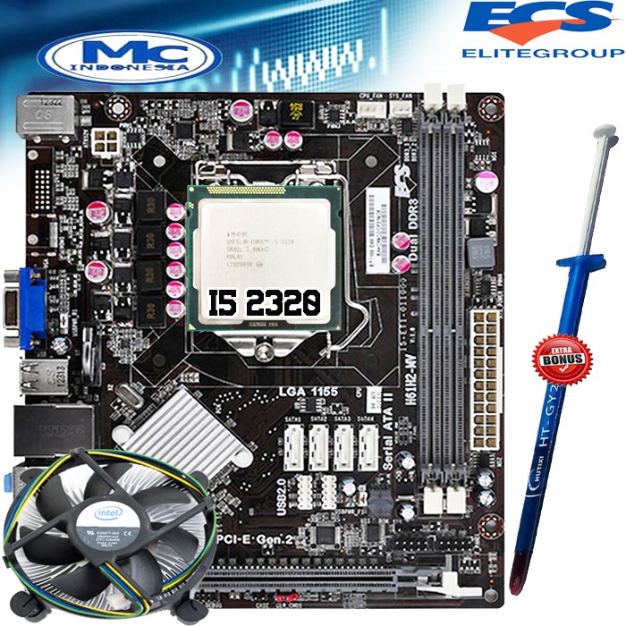 MOBO Motherboard Mainboard H61 + Processor Intel i5 + FAN