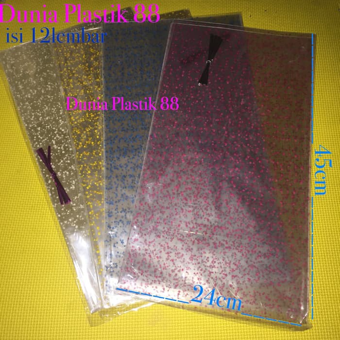 12pc kantong plastik OPP ULTAH 24x45C POLOS ulang tahun souvenir snack