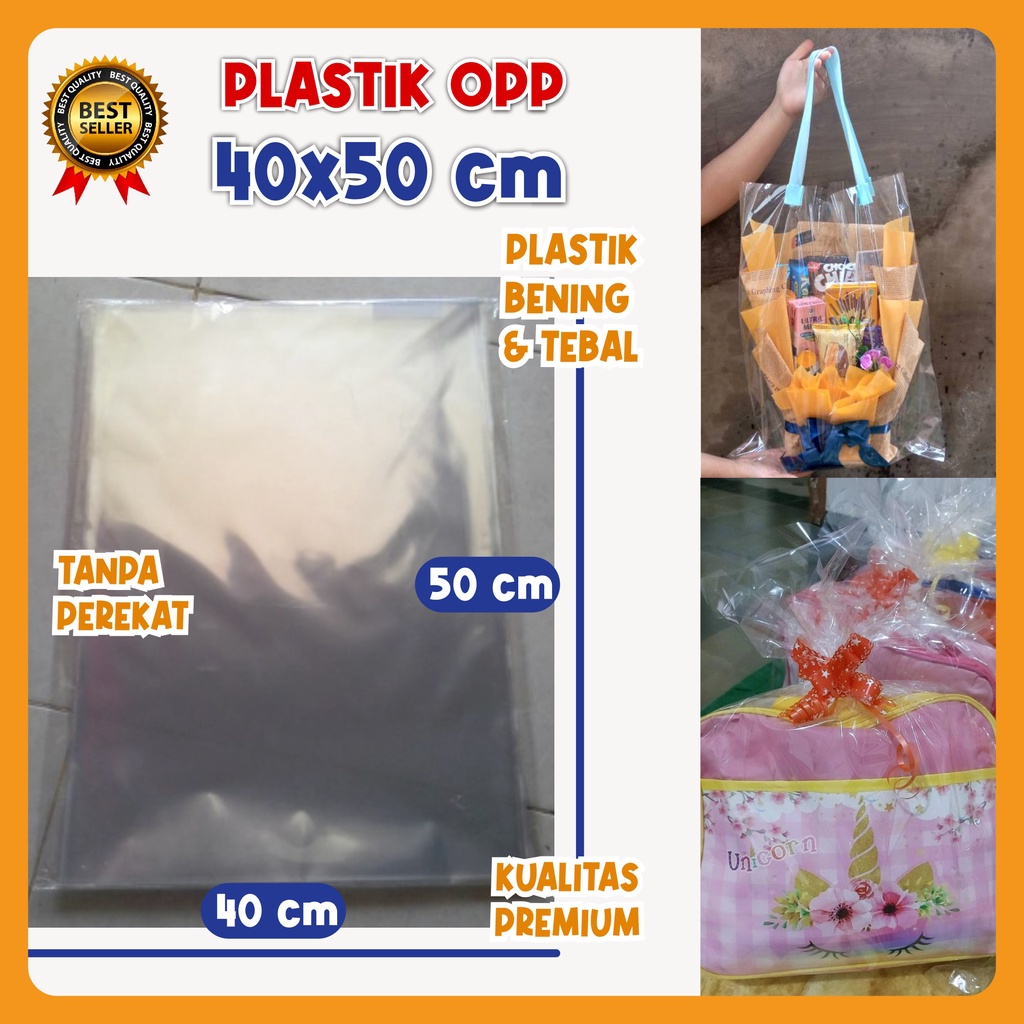 

PLASTIK PARCEL 40x50 OPP Kantong Kaca Tebal Bening Packing souvenir Goodie Bag Ultah Anak