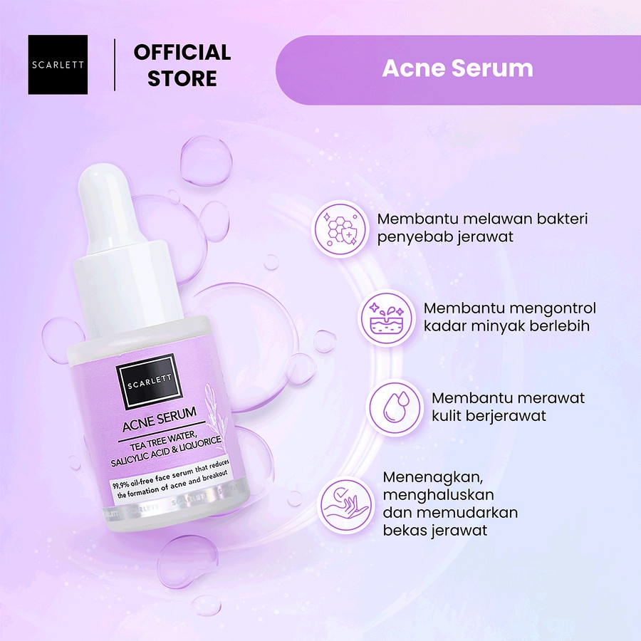 Scarlett Whitening Acne Serum Wajah Perawatan Kulit Bebas Jerawat