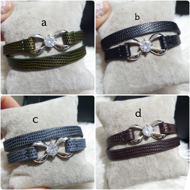 Promo Gelang Kulit Branded Band Model lilit Premium Quality Gelang tangan Kulit Fashion import branded band G774