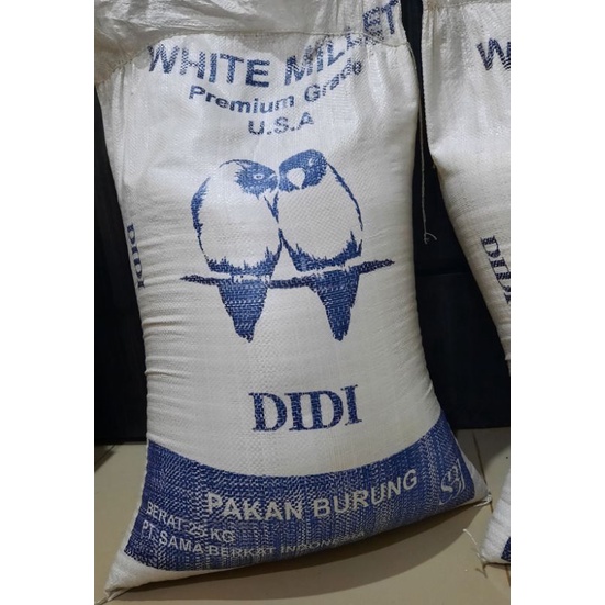 Pakan Burung Makanan Love Bird Milet Putih White Millet Premium Quality 1 Karung Isi 25 Kg