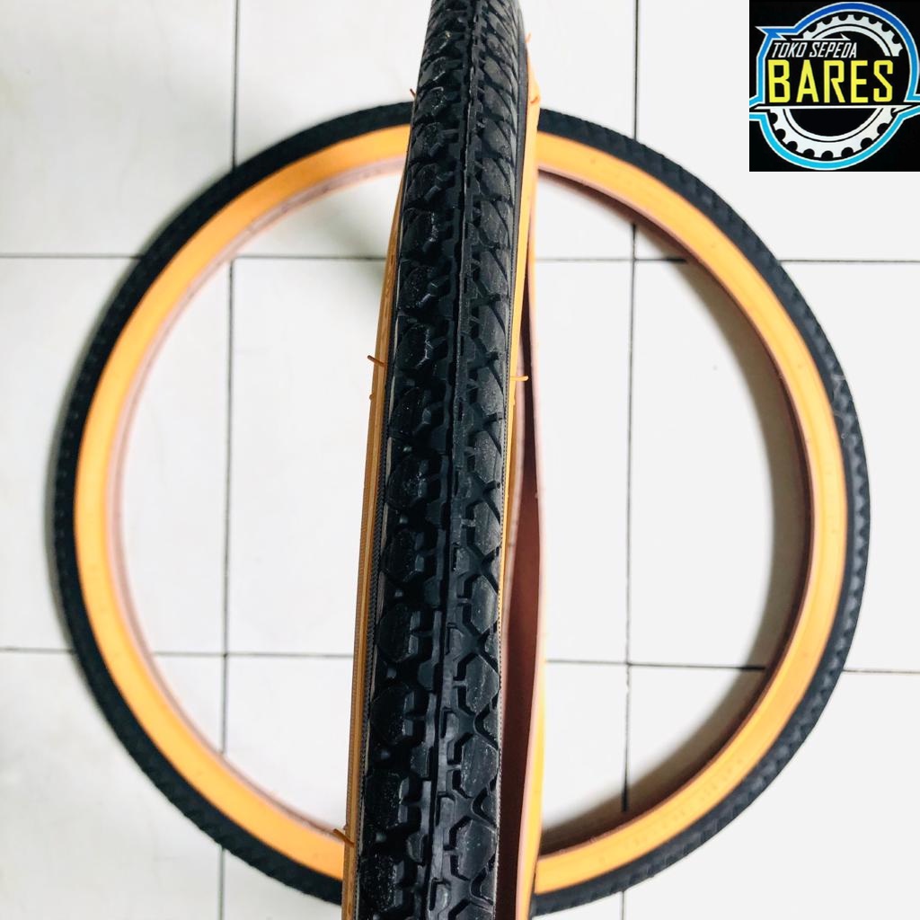 Ban Luar Sepeda MTB / Mini CTB Lucky Stone 24 x 1.75 Hitam Kuning