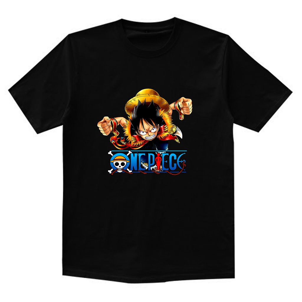 KAOS ANIME LUFFY ONE PIECE TOPI JERAMI BAJAK LAUT MANGA  D.LUFFY ZORO MONKEY RORONOA NAMI USOPP SANJ