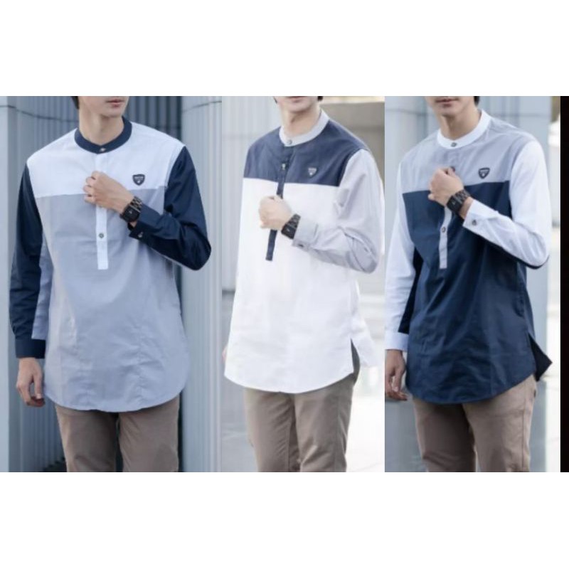 Kurta Kombinasi Pria Muslim Lgn PJG dan Lgn 3/4 (Nayfar) Original