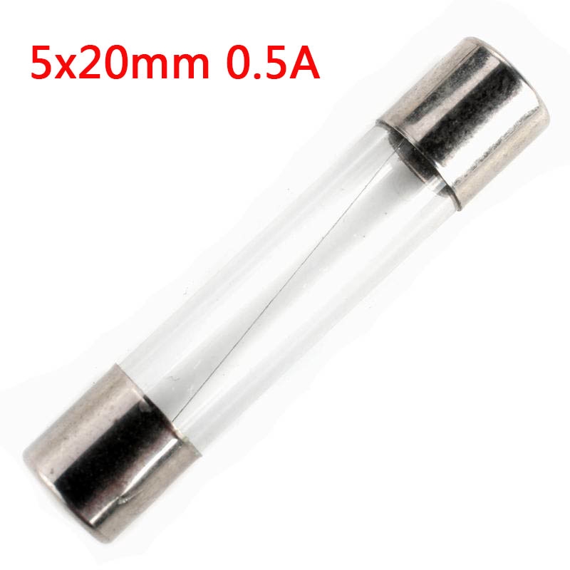 0.5A 250VAC Glass Fuse 5x20mm Slow Blow Pack of 10