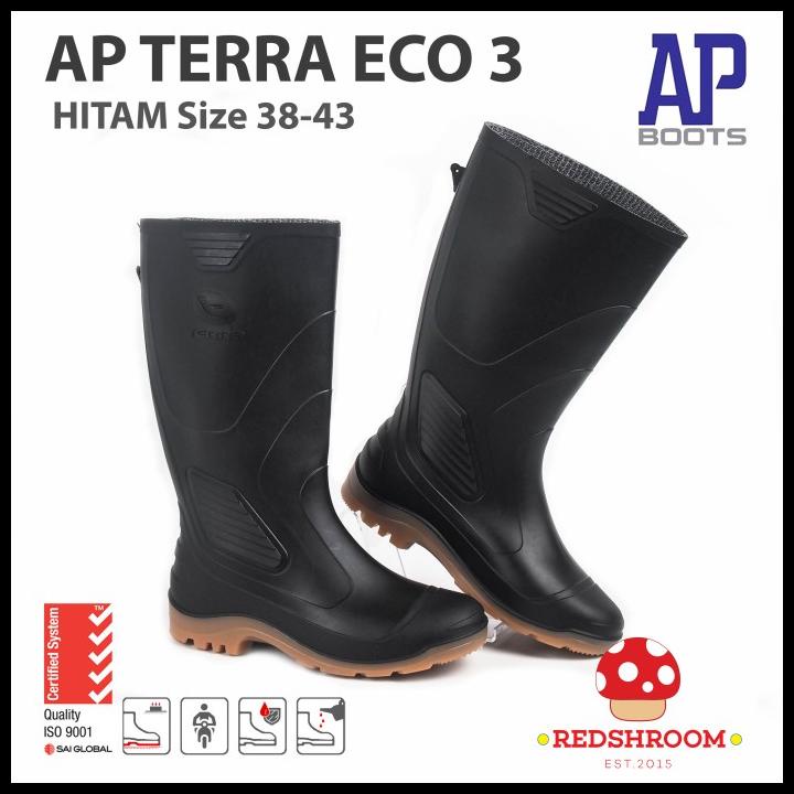 Sepatu Boot Tinggi Ap Boots Ap Terra Eco 3 Hitam Kontruksi Tangguh