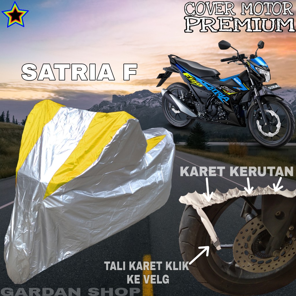 Sarung Motor SATRIA F Silver KUNING Body Cover Satria PREMIUM