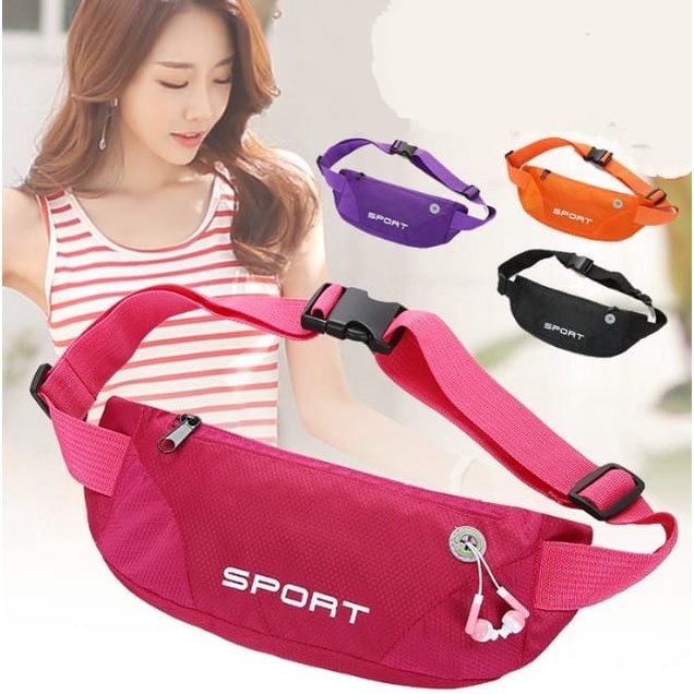 Tas pinggang lari olahraga pria wanita waist bag waterproof NJ162