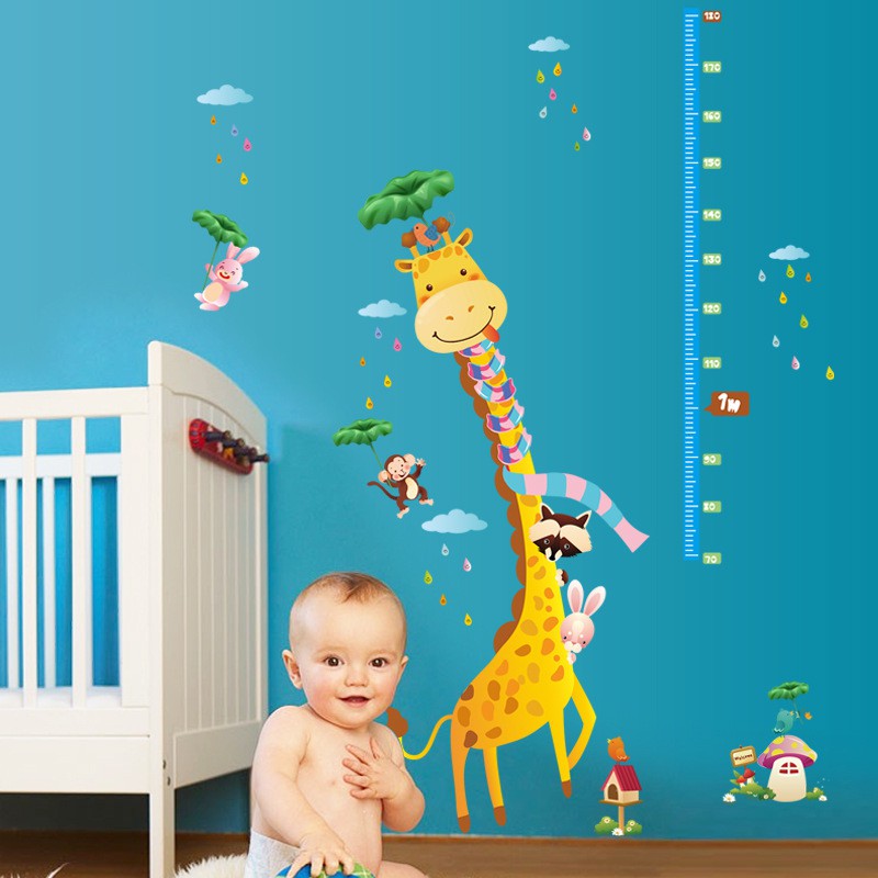 RELIZA WALL STICKER PENGUKUR TINGGI BADAN JERAPAH GROW UP STIKER DINDING SK9030