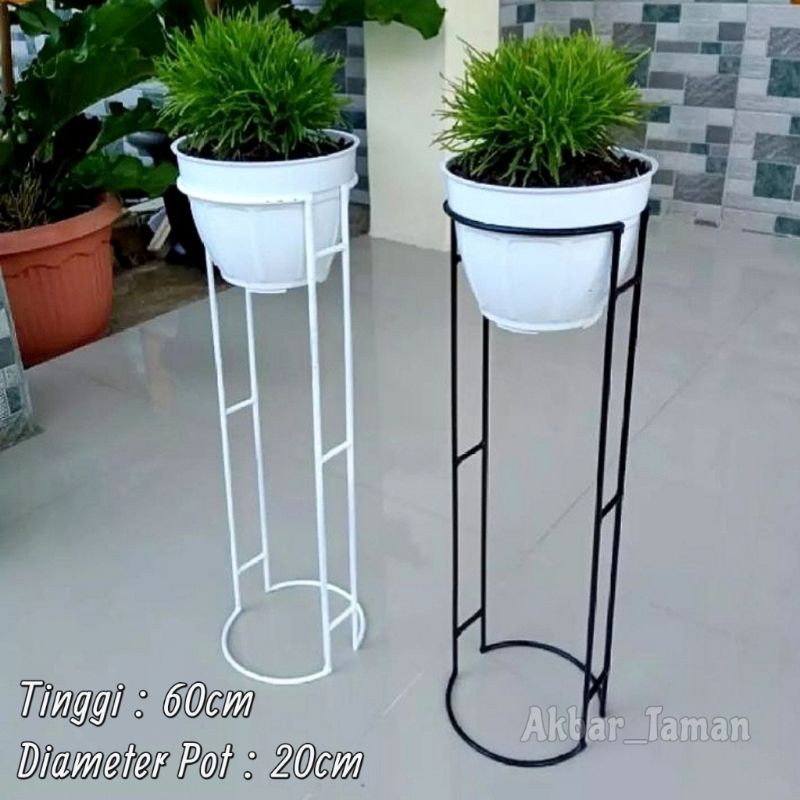 Standing Rak Pot Bunga Besi Satu Susun Tinggi