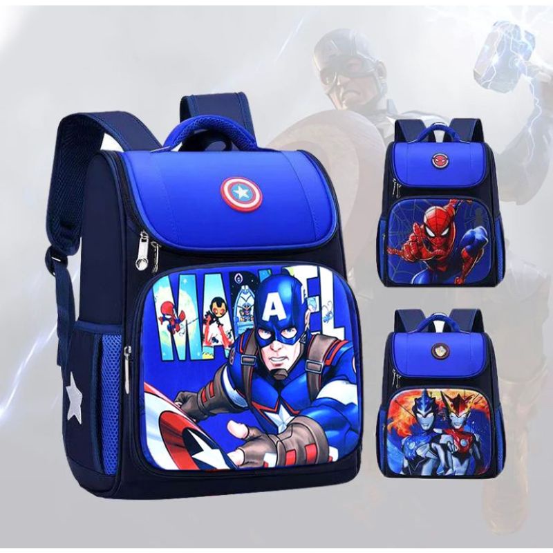 Tas Ransel Sekolah Anak laki laki Marvell Spiderman SD Tas Anak laki-laki Premium