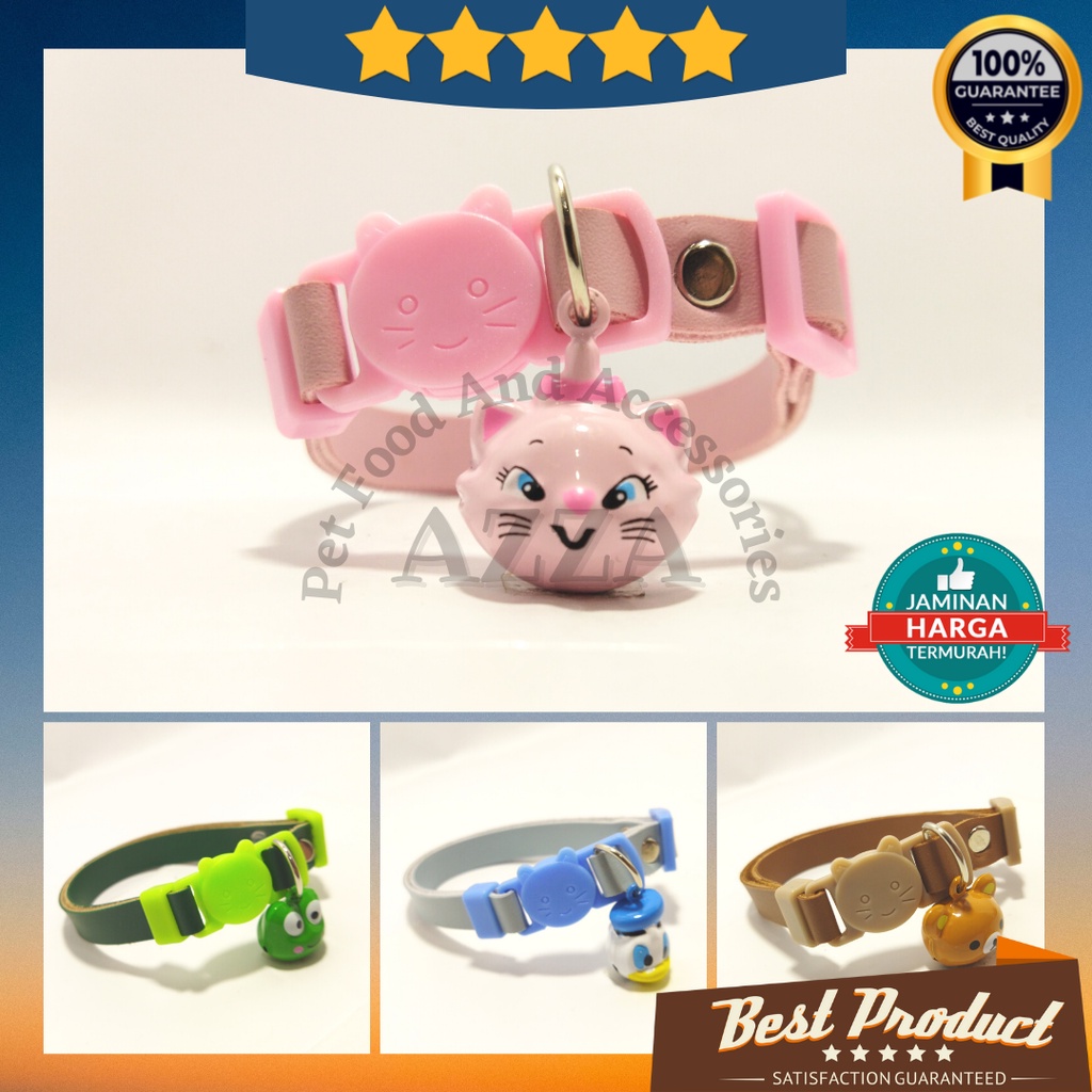 Kalung Kucing Kulit Premium Lonceng Karakter Murah /  Aksesoris Kalung Kucing Lucu Premium
