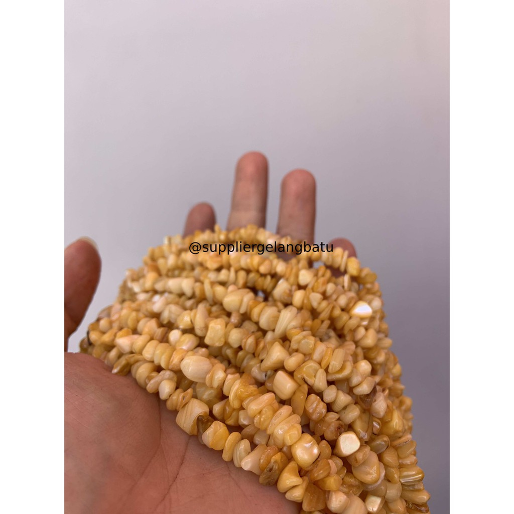 kerikil Batu jagung kuning yellow corn 1cm bahan gelang kalung akik