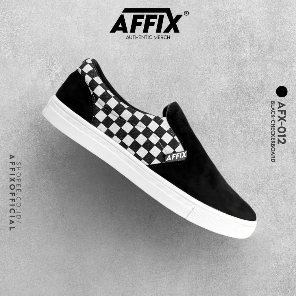 Affix Authentic Merch | Sepatu Sneakers Slip On Checkerboard Pria Terbaru Brand Lokal Original AFX 0