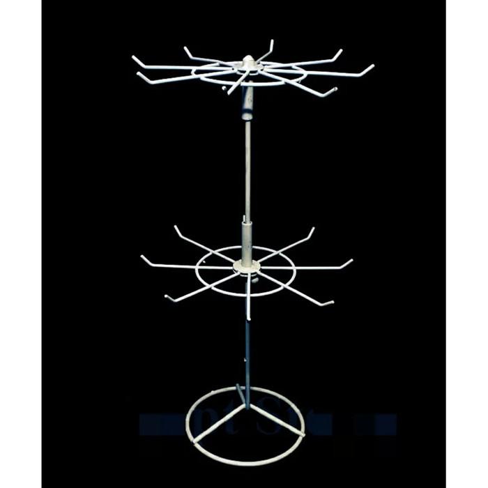 Rak Display 2 Susun Kaki Bulat - Rak Putar Gantungan Aksesoris Murah