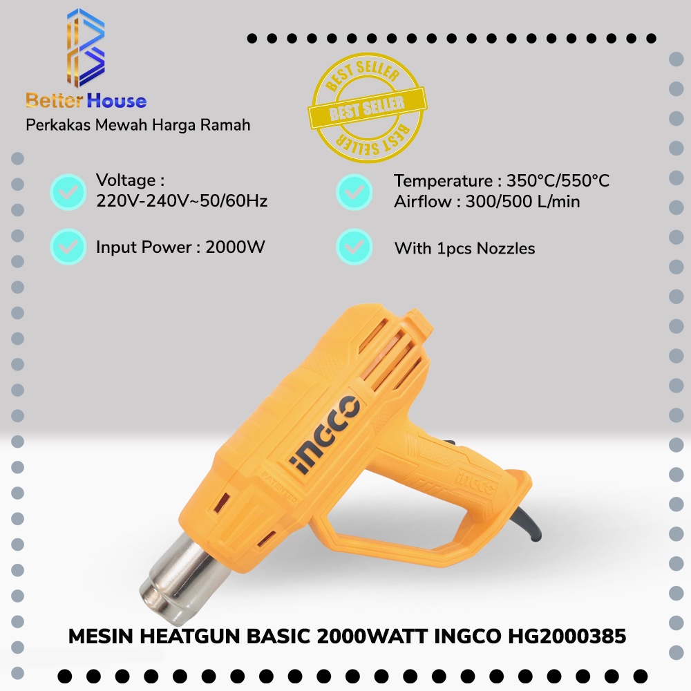 Jual Mesin Heat Gun Hot Gun Hotgun Heatgun Basic Watt Ingco