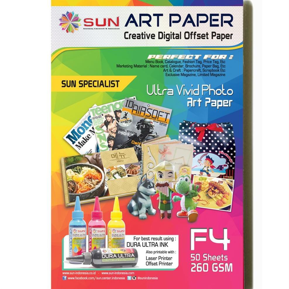 

SUN ART PAPER 260 GSM F4 (50 Lembar)