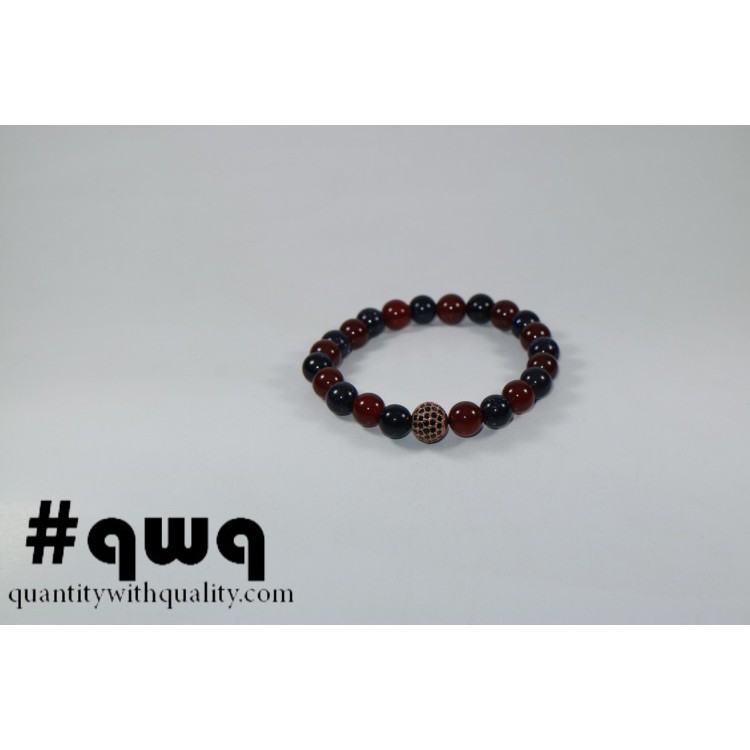 gelang batu unisex cowok cewek pasir emas akik garnet swarovski