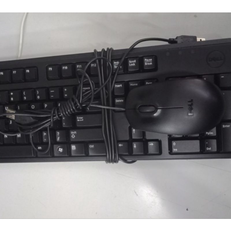 Keyboard dan Mouse USB Merk DELL Built Up, Original, Murah dan Garansi