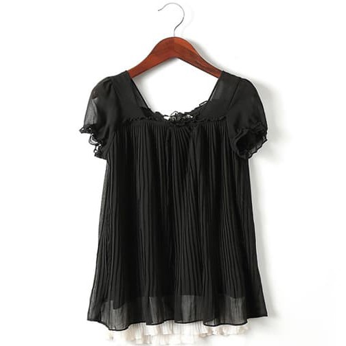 BL04 elegant black blouse import