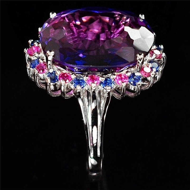 SEUSUK Cincin Motif Bunga Matahari Hias Berlian Mewah untuk Wanita COD
