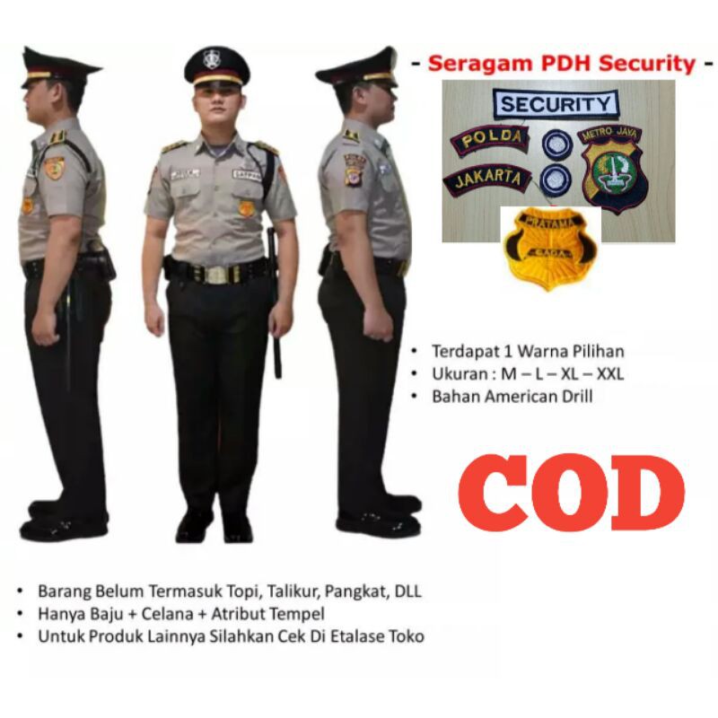 Jual Seragam Pdh Security Satpam Coklat Baru Atribut Seragam Satpam Pakaian Dinas Shopee 