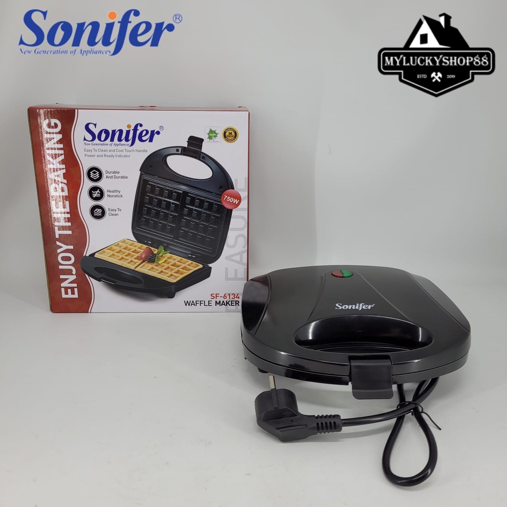 Waffle Maker Sonifer SF-6134 Nonstick Alat Pembuat Waffle Roti SF6134