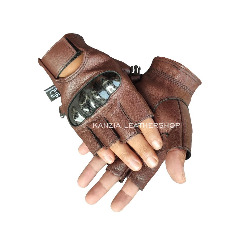 Sarung Tangan Motor Kulit Batok Protektor Leather Gloves