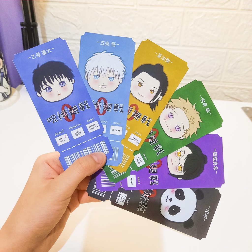 Jujutsu Kaisen 0 Movie Chibi "Collectible" Ticket by Kioyayo - Yuta Gojo Geto Toge Maki Panda photo 