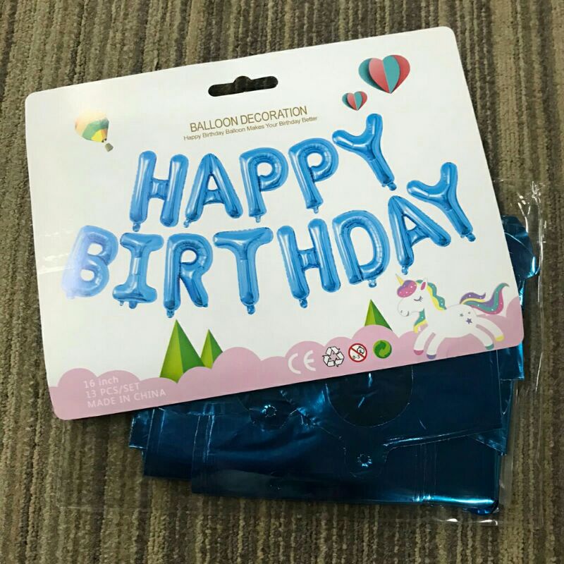Balon Foil Happy Birthday / Set Balon Huruf Tulisan Happy Birthday