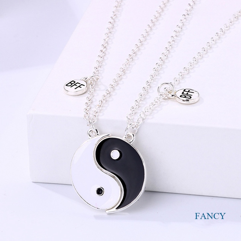 2pcs / Set Kalung Rantai Liontin Yin Yang Bff Untuk Pasangan