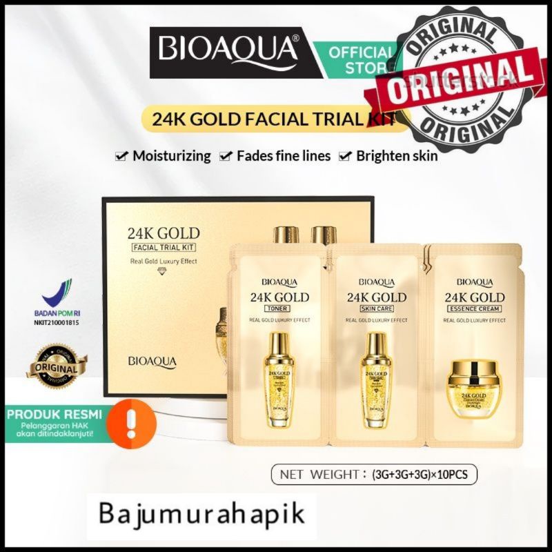 Bioaqua 24k Gold Serum/Toner/Cream Trial Kit