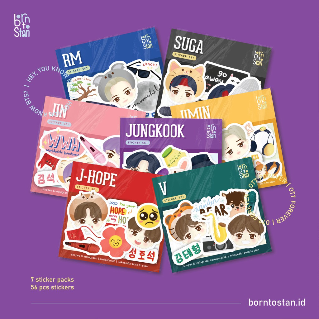 

HEY, YOU KNOW BANGTAN SONYEONDAN : OT7 Sticker Set/Sheet [Born To Stan]