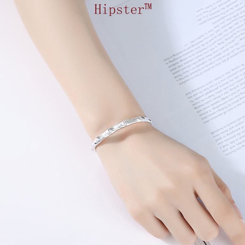 Popular Retro Classic Fashion Simple Bracelet Opening Silver Bracelet