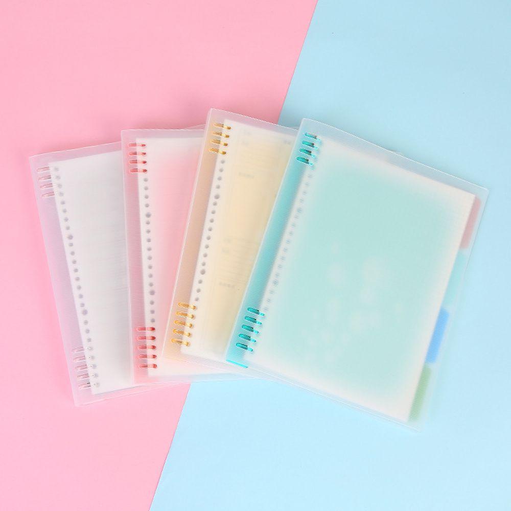 [Elegan] Loose Leaf Notebook Cover Plastik Kreativitas Notebook Refill Case A4 A5 B5 Transparan Loose-Leaf Frosted Binder Notebook Cover