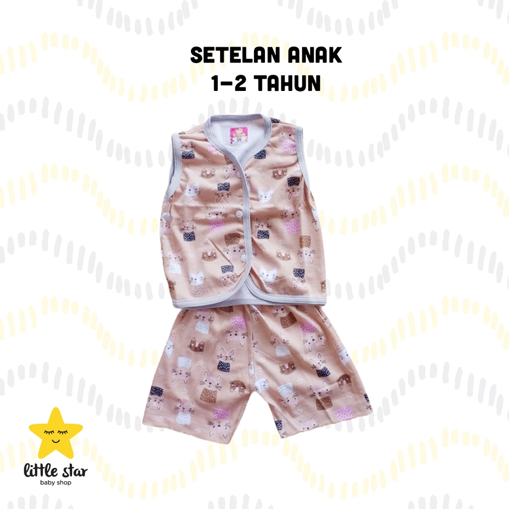 Y Lin Setelan Kutung Bayi Cewek | Set Baju Tanpa Lengan Anak Cowok