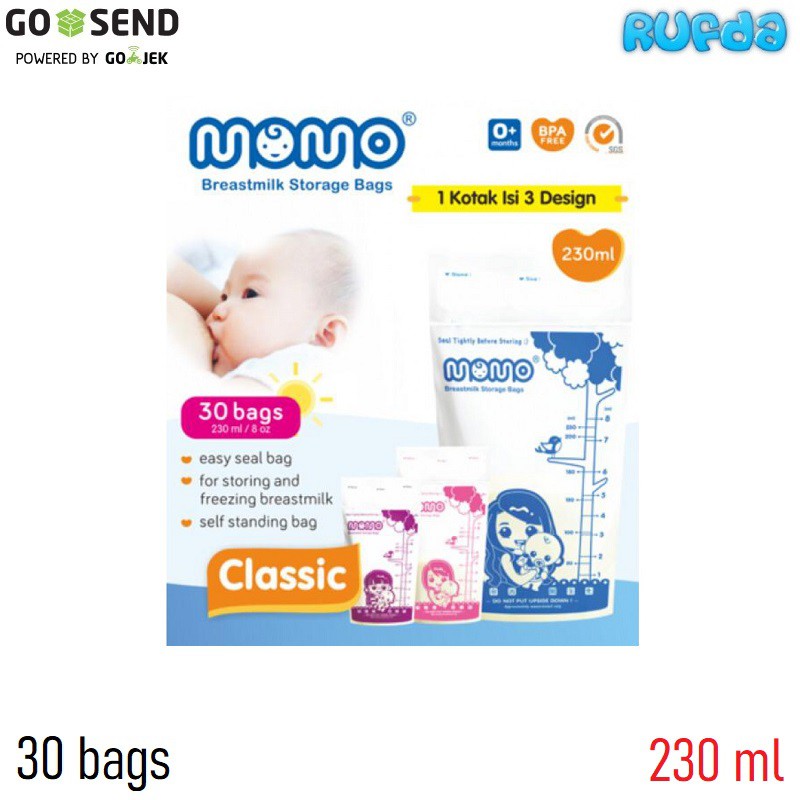 Momo 230ml Kantong ASI Classic Breastmilk Storage Bags