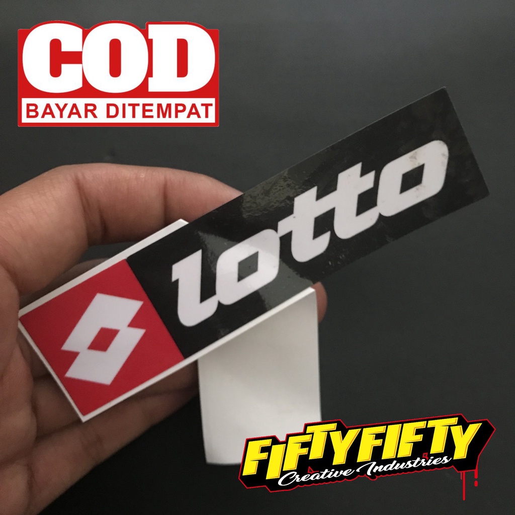 Stiker Print Cut LOTTO Stiker Printing Laminasi Glossy Stiker Motor Mobil Helm Sudah Membentuk Pola Desain