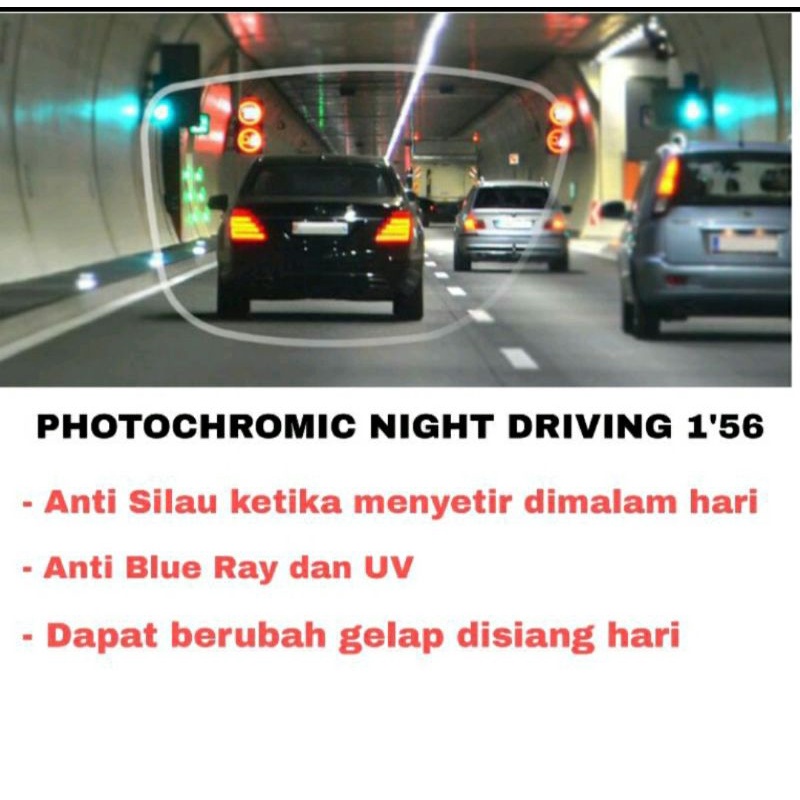 Bluecromic Night Drive 3 in 1 Lensa ( Blueray+Photocromic+Antiglare) Lensa NightDrive