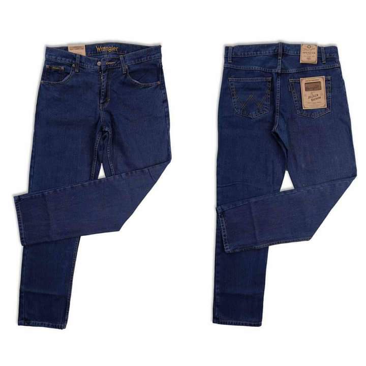 Celana Jeans Wangler Pria Original Biru Tua Panjang Standar Reguler Size 28 - 38 Jins Wangler Cowok 