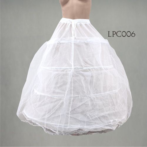 [BISA COD] PETTICOAT PANJANG ROK GAUN PENGANTIN PESTA 4 RING 2 LAYER LPC006