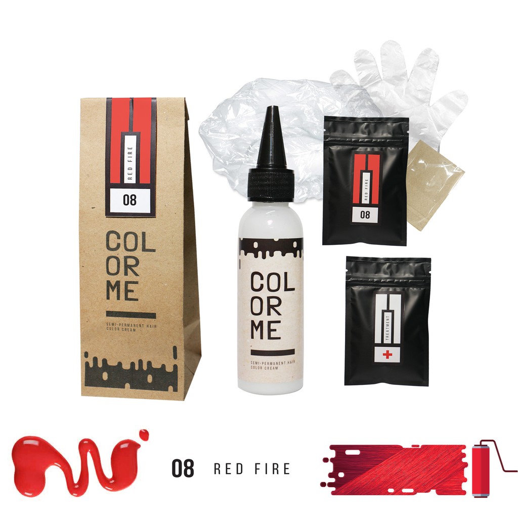 COLOR ME RED FIRE hair color cream / cat pewarna rambut