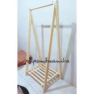  Rak  Baju  Lemari Baju  Stand Hanger Kayu Shopee Indonesia