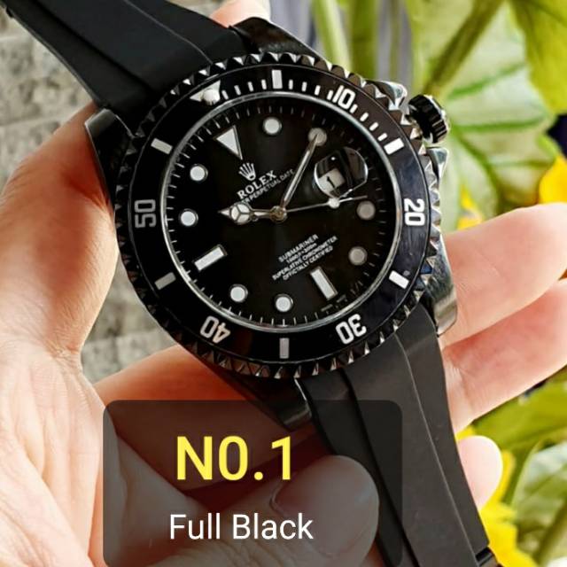 JAM TANGAN PRIA ROLEX SUBMARINER  RLX777 TANGGAL AKTIF TALI KARET