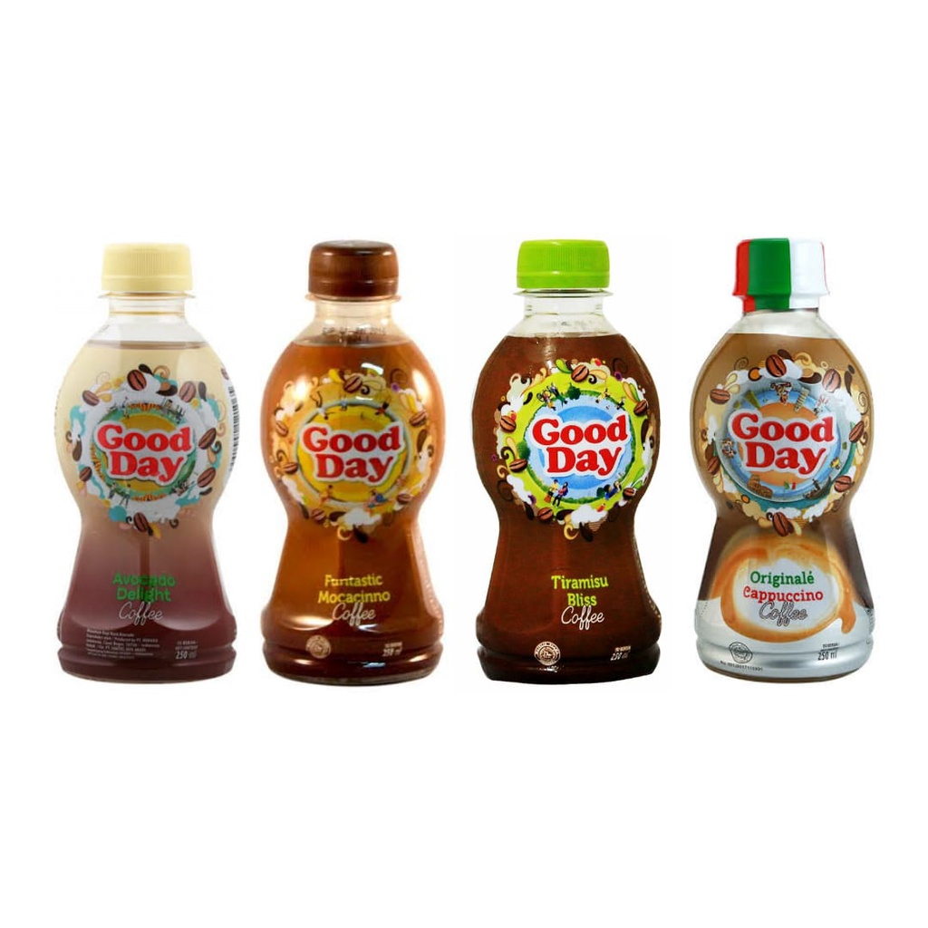 

GOOD DAY COFFEE TIRAMISU BLISS | ORIGINALE CAPPUCINNO | AVOCADO DELIGHT | FUNTASTIC MOCHACINNO NETTO 250 ML