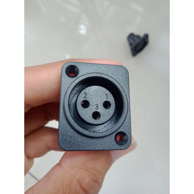 soket canon xlr female kaki lurus - soket canon body pvc kaki lurus
