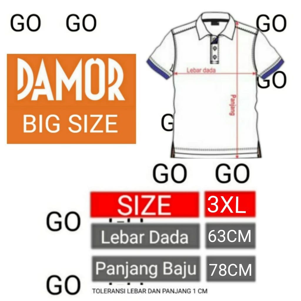 gof B1 DAMOR (CRESSIDA) 3XL Jumbo Extra Size Big Size Misty Kaos Oblong Baju Distro Kaos Dakwah Pria