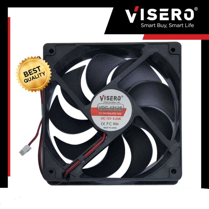 KIPAS FAN DC 12V VISERO VDC-1212S 12x12 PLUS SOCKET KIPAS PENDINGIN VIDEO FAN DC 12V