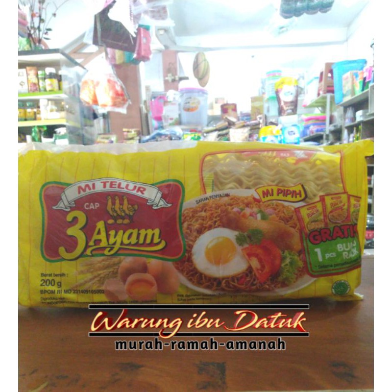 

Mie/mi telur cap 3 AYAM 200g